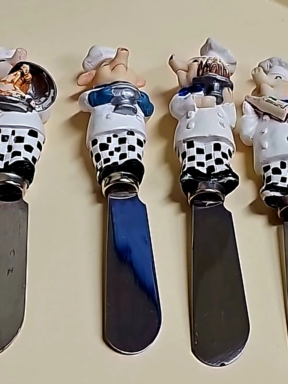 Lot 13 Novelty Cheese Butter Spreaders with Figurine Handles Seasonal Holiday